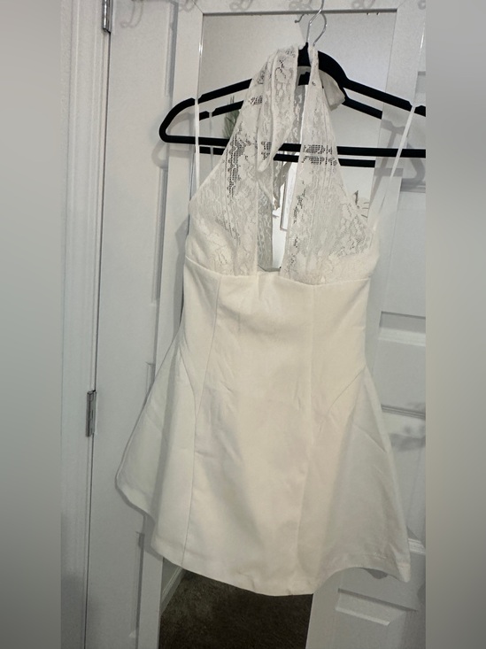 Princess Polly Dresses & Skirts - Princess Polly White Lace Halter Mini Dress